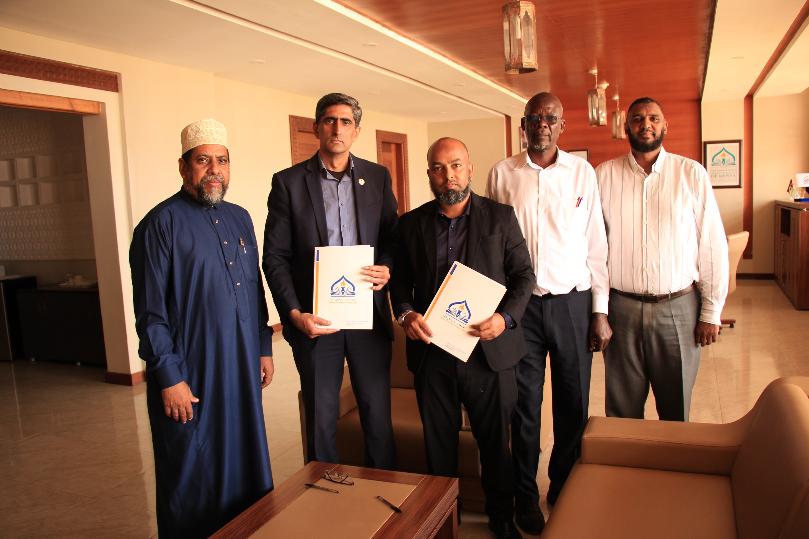 IUK has today signed a transformative collaboration agreement with Al Munasaha, a coastal Kenya-based NGO focused on youth empowerment through education.

An agreement of mutual understanding was officially signed by Prof. Dr. Ahmed Bilal Waqar on behalf of IUK and Mr. Amar Mahmud Vae, on behalf of Al Munasaha. The signing was witnessed by DVC Dr. Ali Said Sunkar, Academic Registrar Mr. Latiff Kaka, and Registrar Administration Mr. Ibrahim Bakari.

Before the signing ceremony, the Al Munasaha delegation visited the IUK’s state-of-the-art academic facilities and modern social amenities, that were admired by the delegates and they appreciated the quality of learning environment and strong student support systems.

At IUK, we believe education should open doors — and today, we’ve opened even more.

Together, we are shaping a future of opportunity, inclusion, and transformation.